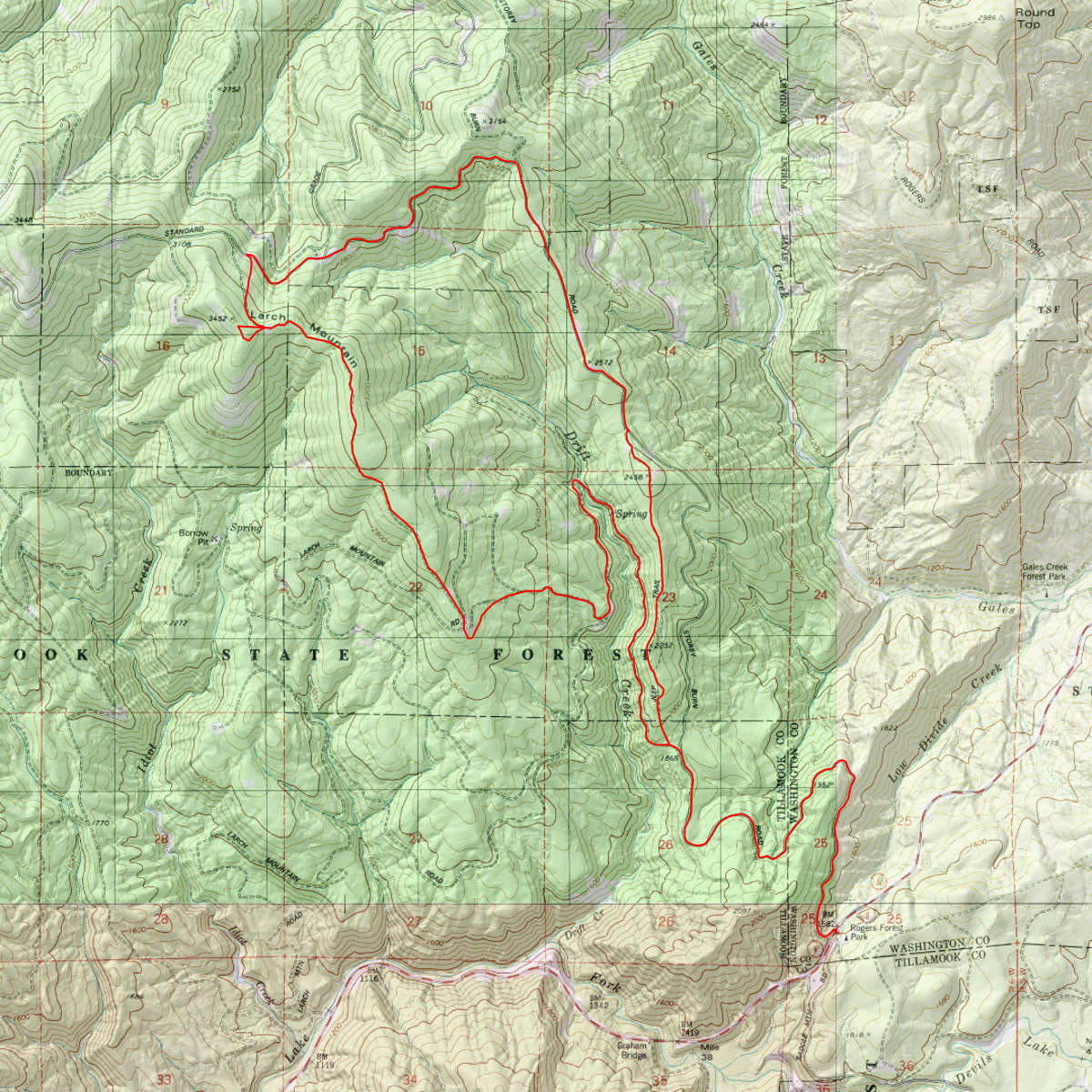 Larch Mt (West) - CalTopo