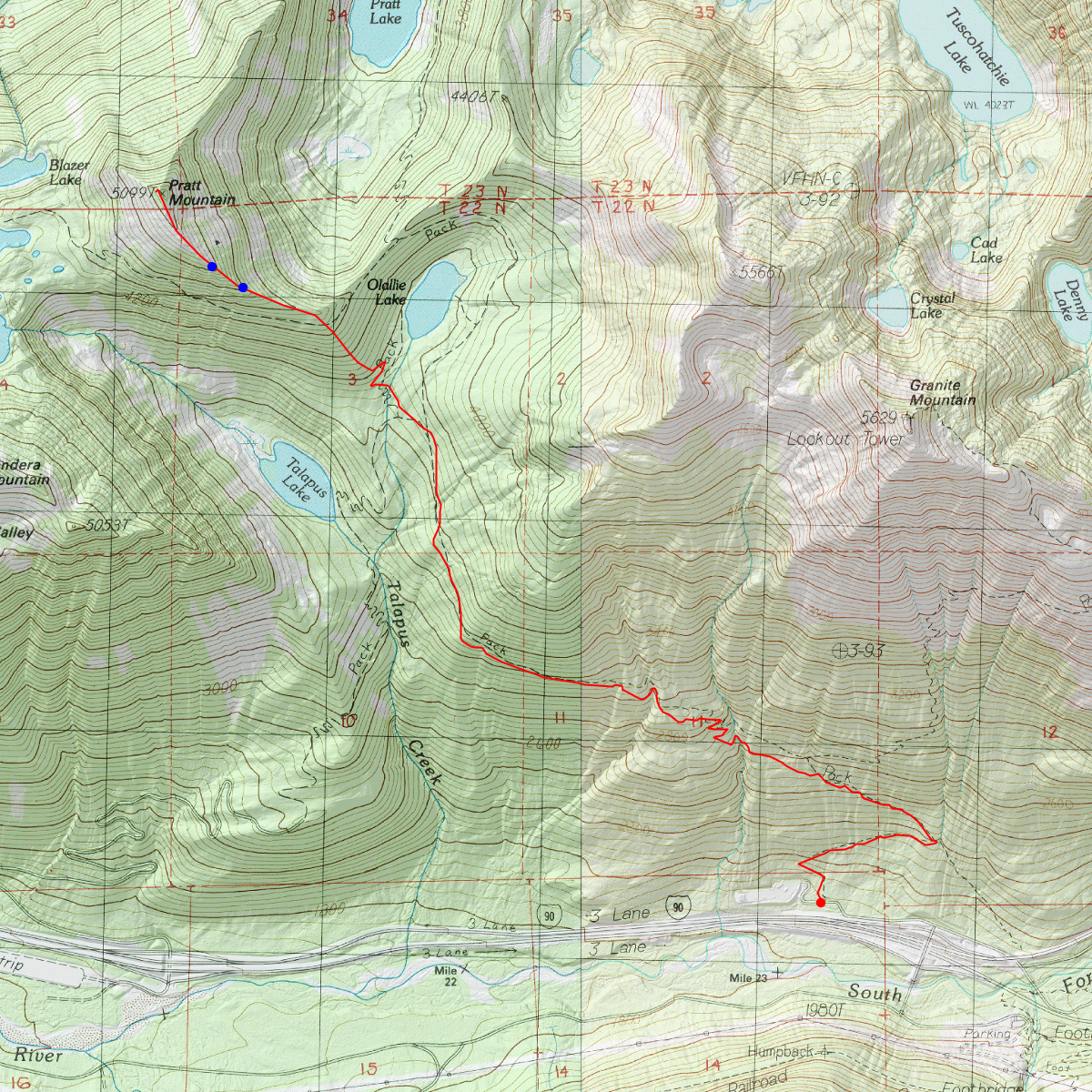 Pratt Mountain - CalTopo