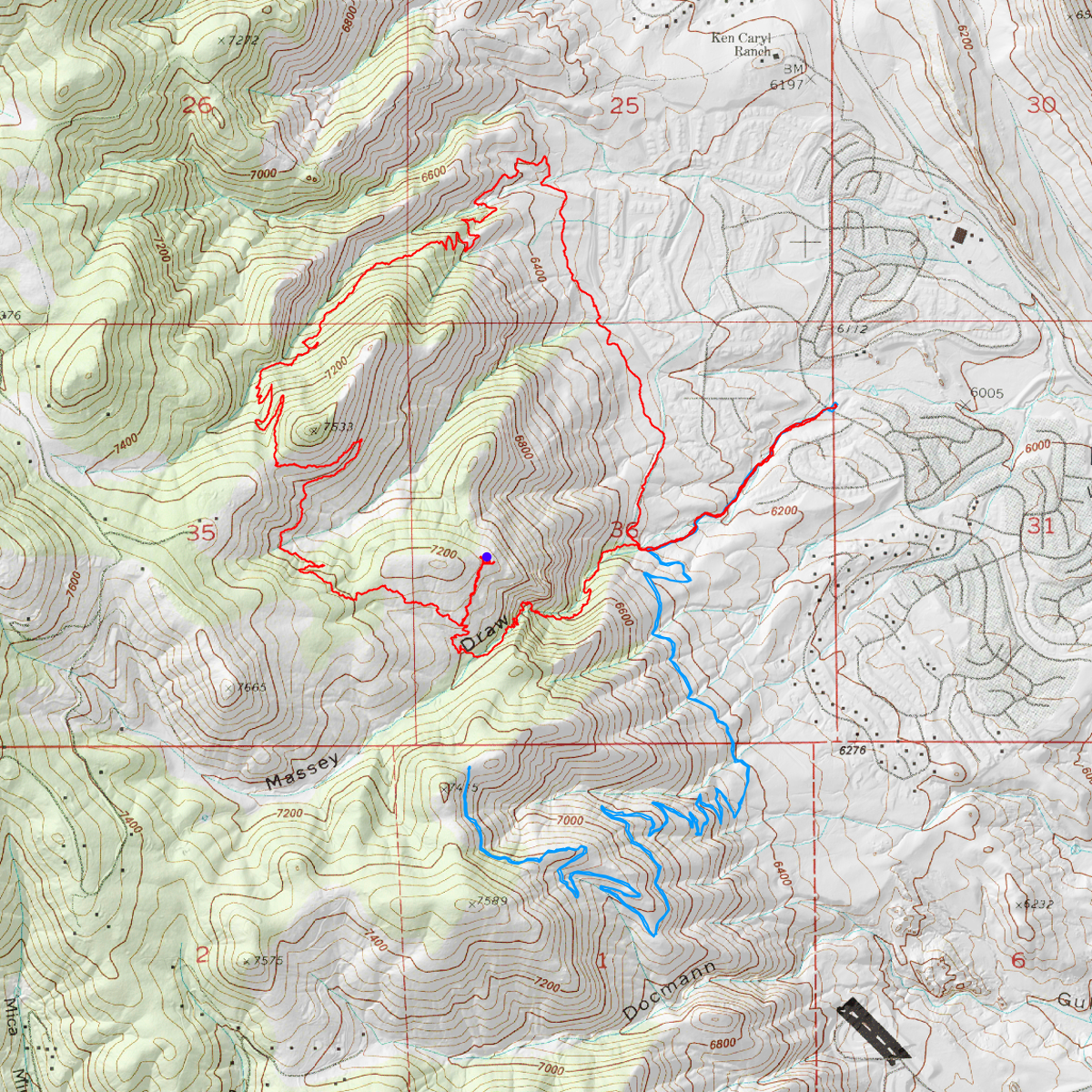 Massy Draw-Gothic-Lost Canyon - CalTopo