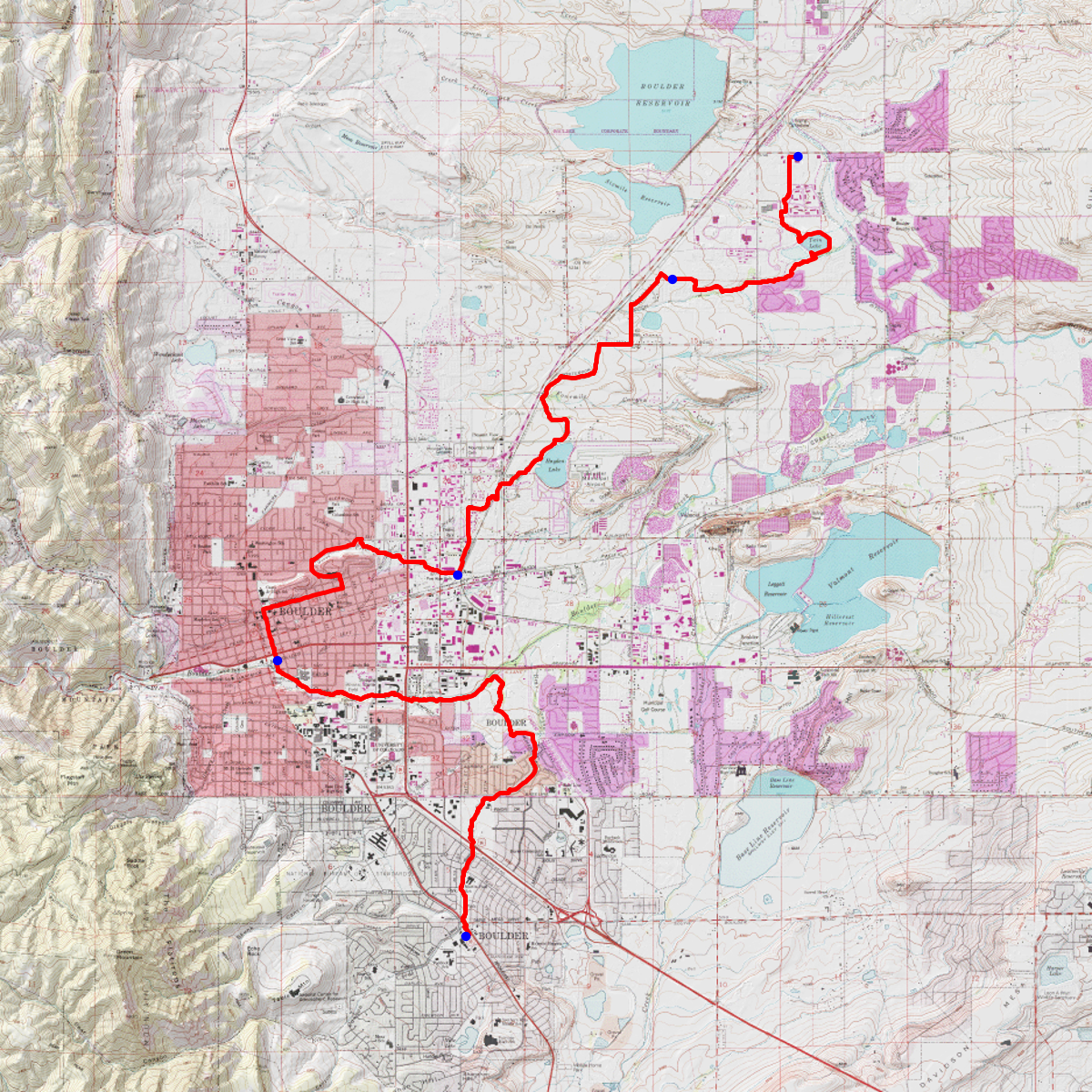 Boulder End-to-End: Choose Your Own Adventure Ramble - CalTopo
