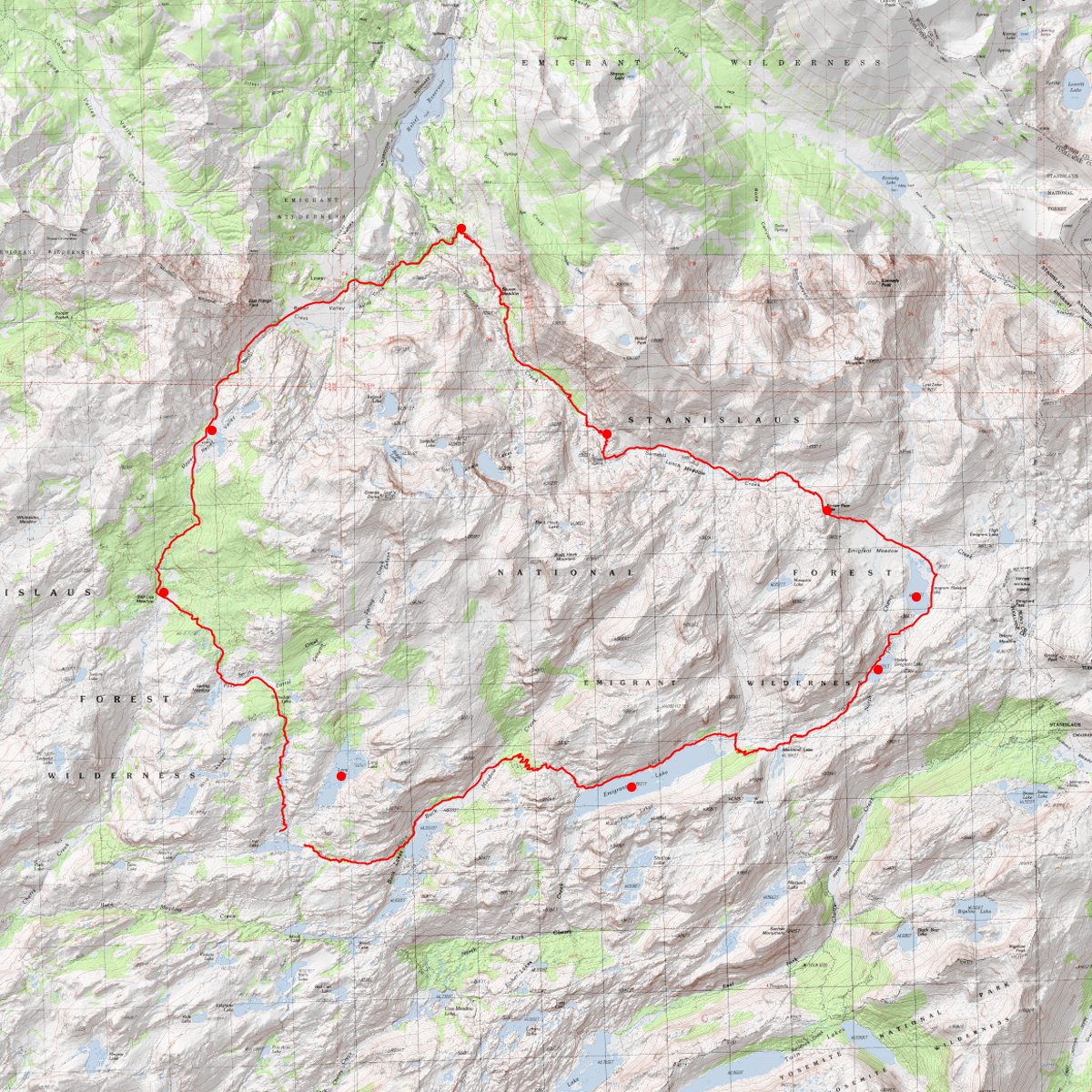 Deer Relief Loop - CalTopo