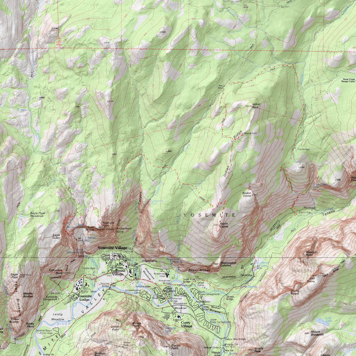 Yosemite North Rim - CalTopo