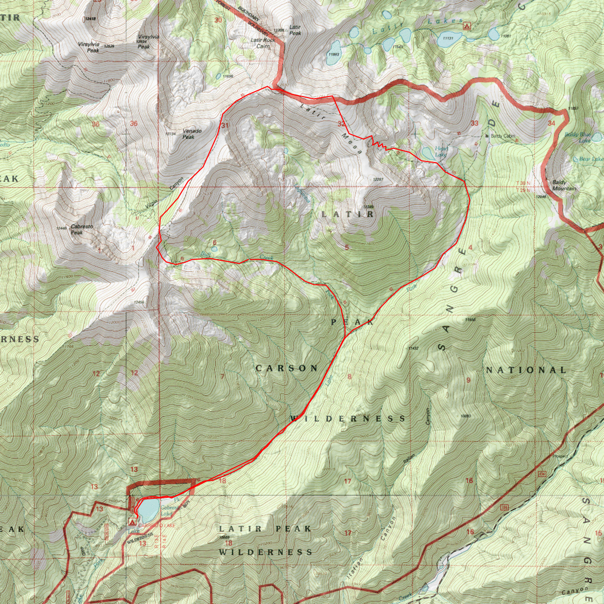 > 15 latir peaks wander - CalTopo