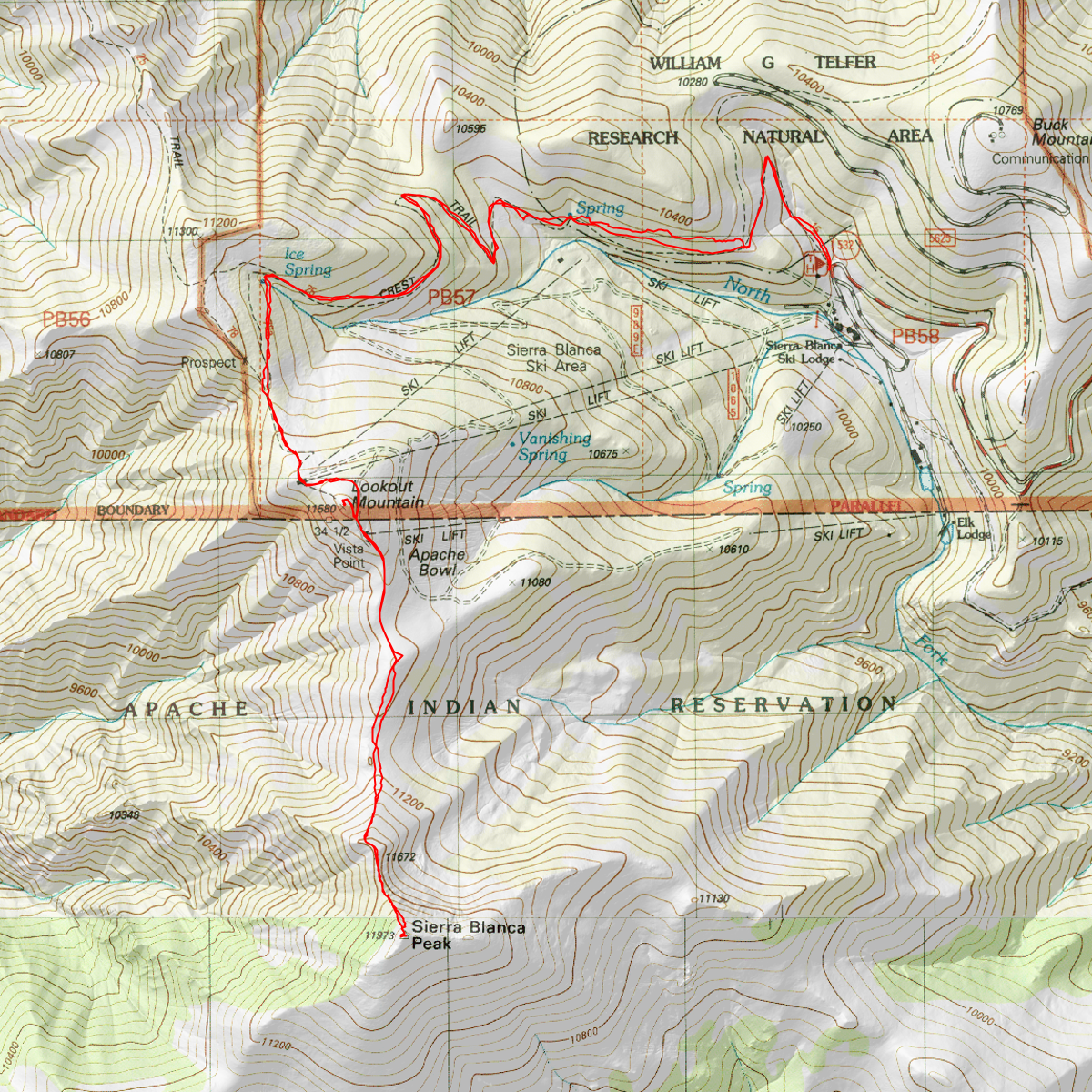 Sierra Blanca - CalTopo