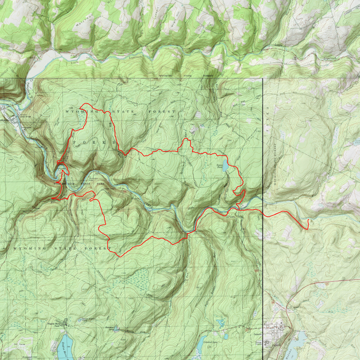 Loyalsock Link Trail PA CalTopo