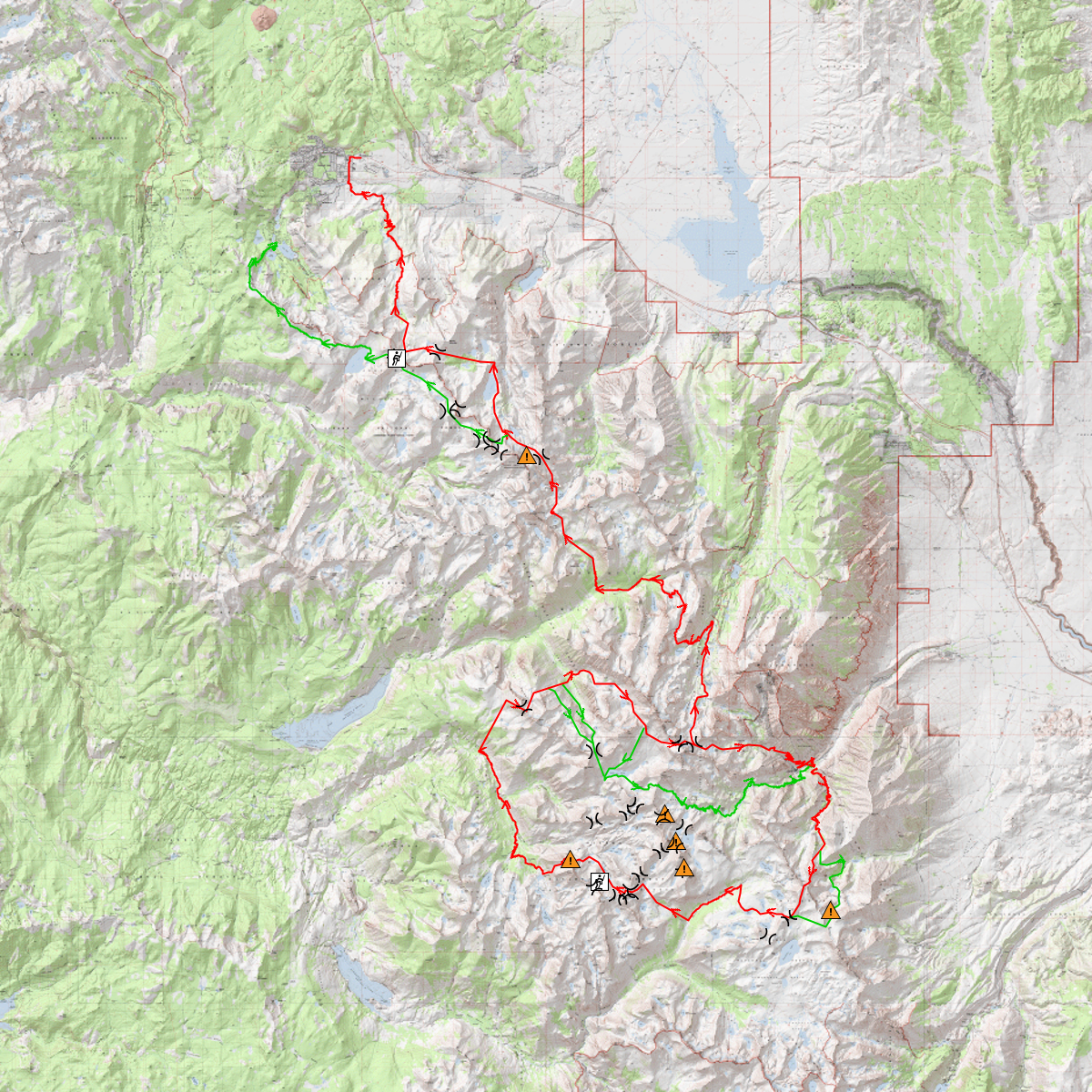 Mono Divide, California - CalTopo