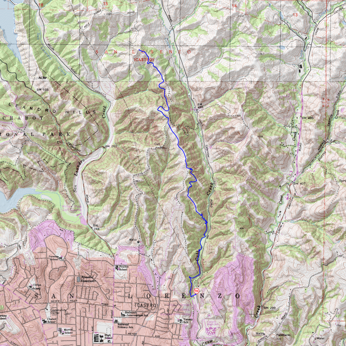 Cull Canyon to Dinosaur Ridge - CalTopo