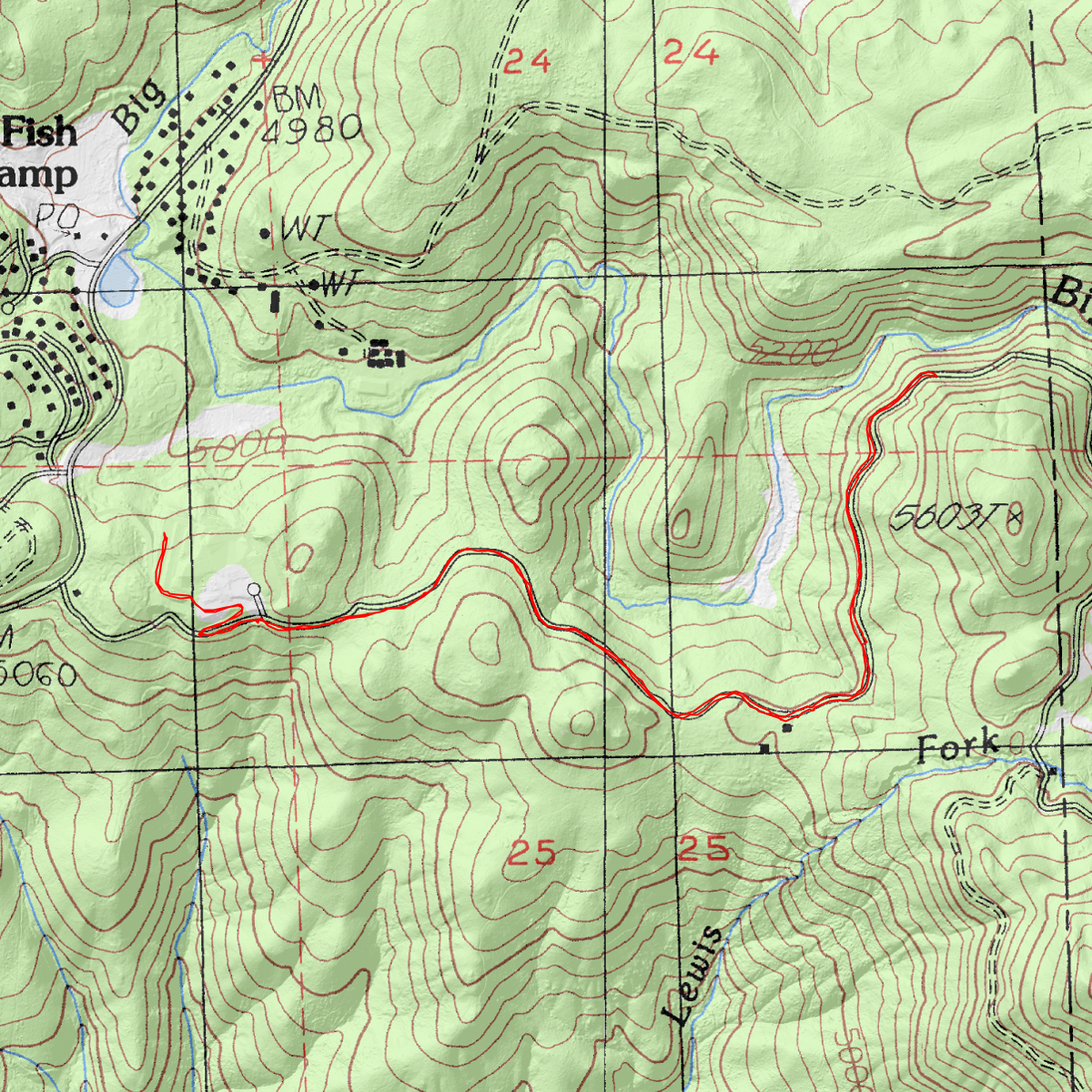 Tenaya Lodge Up Jackson Road Snowshoe February 10, 2021 - CalTopo